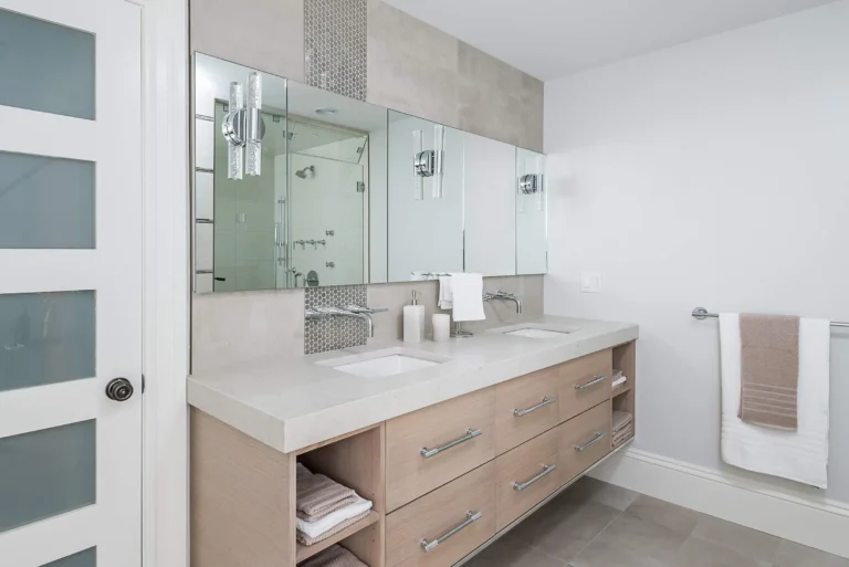 Serene Bathroom with Custom Cabinetry