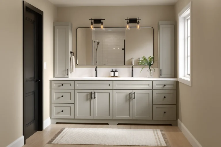 Modern Bathroom with custom cabinetry