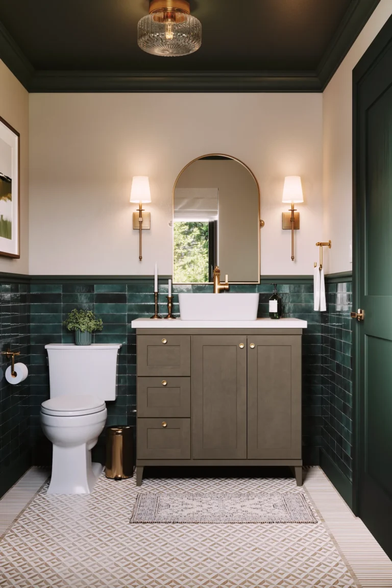 Serene Bathroom with Custom Cabinetry