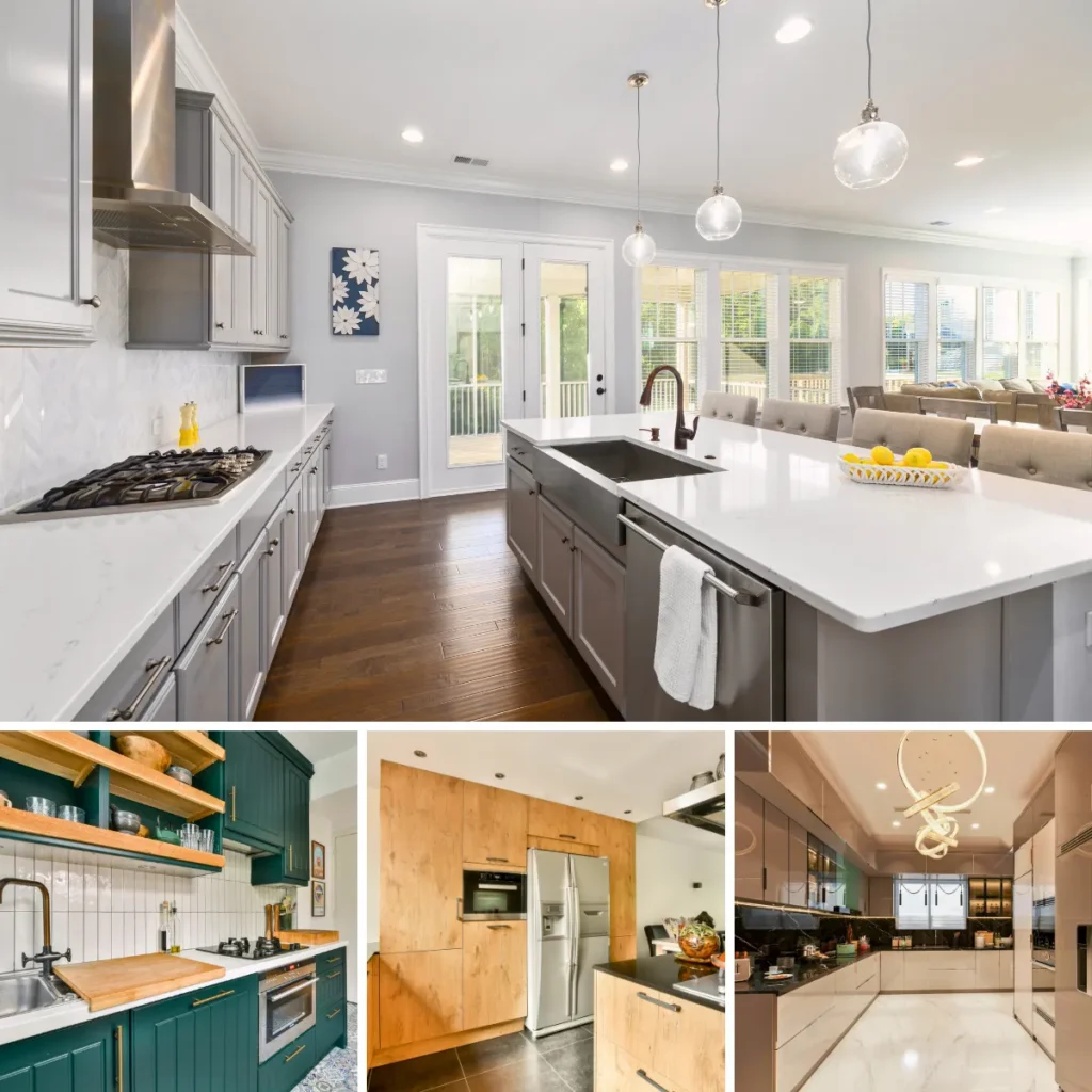 Collection of modern, farmhouse, traditional, and contemporary kitchen cabinet styles